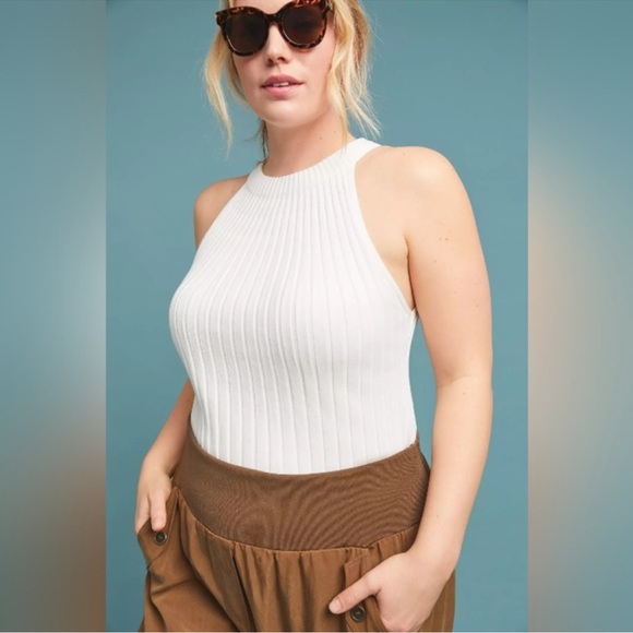 ANHTOPOLOGIE ** White Zadkine Sweater Tank 3X - Picture 9 of 9